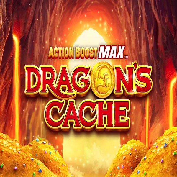 Slots logo of Action Boost Max Dragon's Cache from SpinPlay Games at RoyalsTiger Casino