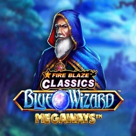 Fire Blaze Blue Wizard Megaways logo by Rarestone Gaming RoyalsTiger Casino